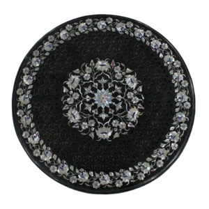 อุปกรณ์เครื่องใช้ในบ้านและในครัว ถาดเสิร์ฟอาหารและกาแฟทรงกลม ทําจากจานเสิร์ฟมุกฮวงจุ้ย - Product Image 1