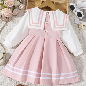 Vestido de Niña con Encaje de Impresión Digital Personalizada, Largo a la Rodilla de Corte en A, Ropa para Niños al por Mayor, Poliéster/Algodón - Product Image 5
