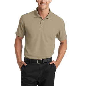 Haute qualité hommes Golf pour Polo respirant à manches courtes été T-Shirt solide rayé tricoté tissu imprimé broderie haute Qua - Product Image 1