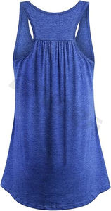 Camiseta sin mangas deportiva para mujer, hecha a medida, precio al por mayor, algodón de color sólido de talla grande para adultos - Product Image 2