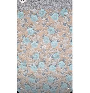 Tissu de dentelle perlée avec accents pailletés et broderie détaillée idéal pour la décoration Lehenga dans une tenue indienne nuptiale et formelle - Product Image 1