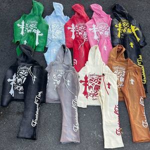 ชุดวอร์มลำลองสำหรับฤดูหนาวแบบยูนิเซ็กซ์ ผ้าแห้งเร็ว เสื้อฮู้ด กางเกงจ็อกเกอร์ ชุดออกกำลังกาย ชุดกีฬา ขายส่ง รับผลิตตามสั่ง - Product Image 1