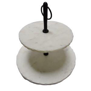 Pierre de marbre avec poignée en métal gâteau et Dessert support outils rond créatif moderne gâteau et pâtisseries support vente chaude - Product Image 6