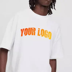 Venta al por mayor Heavy GSM 100% algodón lavado ácido hombres Hip Hop camisetas de secado rápido de gran tamaño de manga corta estilo Casual con diseño en blanco - Product Image 5