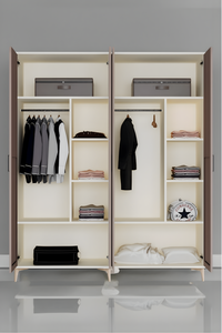 Mueble Moderno Arion para Niños, de 4 Puertas, en MDF, Modelo Deniz, Gran Volumen, Diseño con Patas de Madera para Sala de Estar - Product Image 3