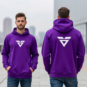 เสื้อฮู้ดโอเวอร์ไซส์สำหรับผู้ชาย, เสื้อฮู้ดแขนปกติ/พิมพ์โลโก้ได้ตามต้องการสำหรับฤดูหนาวเสื้อผ้าแนวสตรีทเสื้อมีฮู้ดแบบเรียบ500 GSM - Product Image 3
