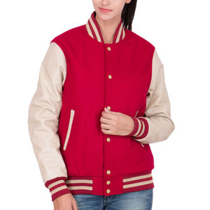 Chaqueta Universitaria de Béisbol de Invierno para Mujer, Nueva Moda, Personalizada, Bordado Chenille, Relleno de Algodón, Forro de Nailon, OEM - Product Image 1