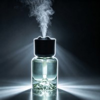Mini Diffuseur d'Arômes de Luxe en Verre avec Couvercle Montagne, Humidificateur Portable pour Maison, Bureau, Voiture, Parfum Longue Durée