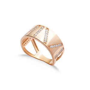 Elegante anillo de banda de piedras CZ, joyería de plata de ley 925 hecha a mano turca al por mayor para dama - Product Image 6