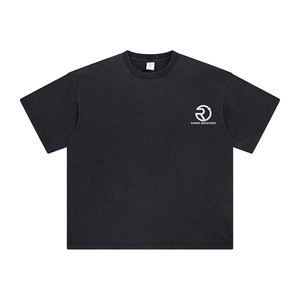 Camiseta personalizada para hombre, lavado con ácido, Camiseta lisa de gran tamaño, 250 GSM, pintura en aerosol de algodón pesado, lavado a la piedra, peso pesado - Product Image 2