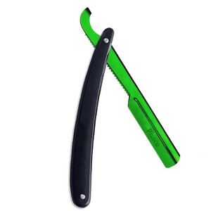 Navaja de afeitar plegable personalizada de acero inoxidable, navaja de barbero para cortar el cabello, con cuchilla intercambiable, fabricada por Pissco Pakistán - Product Image 2
