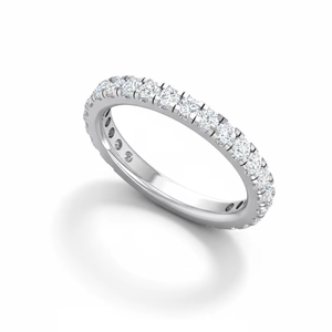 แหวนวงกลมทรงกลมประดับเพชรธรรมชาติและทอง 14K สำหรับผู้หญิง - Product Image 1