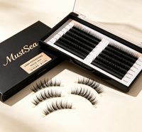 Extensions de cils individuelles en cheveux synthétiques brun foncé de qualité supérieure, courbure C/CC/D/DD/LD/L/B/J/M, épaisseur 0,03-0,15, longueur 6-15 mm