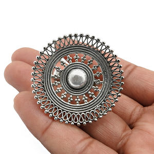 Bague ajustable en argent sterling oxydé massif 925 de forme ronde à l'aspect antique Bijoux bohèmes faits à la main Prix de gros Fournisseurs en vrac - Product Image 3
