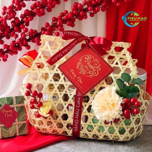 PANIER CADEAU EN BAMBOU DE Paille avec Poignées Un Charme Rustique pour Chaque Célébration Paniers Cadeau Panier d'Emballage pour Emballage Cadeau - Product Image 3