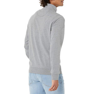 Sweat-shirts décontractés pour hommes en gros, coton mélangé, haute qualité, col montant, manches longues, fermeture éclair quart de tour - Product Image 2