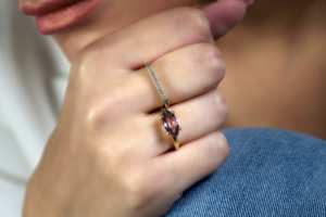 Forma de ojo, piedra preciosa facetada de amatista púrpura, ajuste de punta de Plata de Ley 925 sólida, anillos solitarios de piedras preciosas moradas, joyería fina - Product Image 6