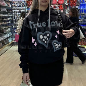 Personnalisez votre propre design de sweat-shirts à impression en relief, taille plus, sweat-shirts à impression en relief les plus vendus - Product Image 4