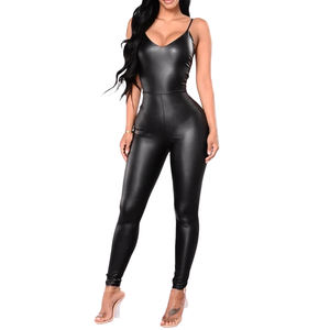 จั๊มสูทหนังแกะเข้ารูปสำหรับสตรีมีซิปบอดี้สูทวินเทจระบายอากาศได้ลายเสือดาวกันน้ำ - Product Image 4