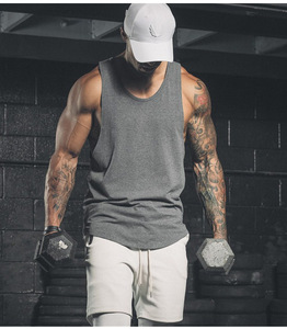 เสื้อกล้ามออกกำลังกายสำหรับผู้ชายเสื้อกล้ามคอตตอนผลิตตามแบบ - Product Image 4