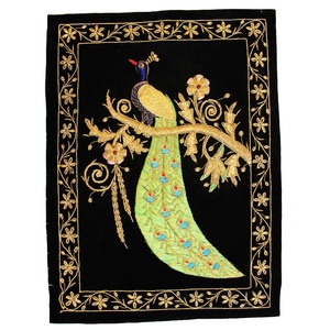 Zari Hand Embroidered Zari <b>Wall</b> Hanging Custom Design <b>Wall</b> <b>Decoration</b> From Bamboo Rattan New Art Style - Product Image 1