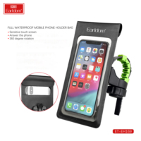 Sac de support de téléphone pour guidon de vélo Sac de poche étanche pour étui de téléphone de vélo Tube supérieur Support de guidon, écran tactile TPU avec housse de pluie