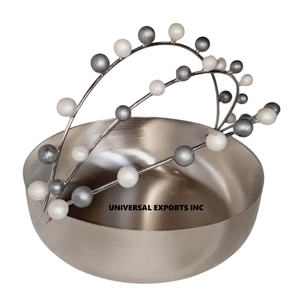 Bol à chocolat en acier inoxydable écologique fait à la main en métal décoratif fantaisie de forme ronde polie miroir pour servir des friandises sucrées - Product Image 4