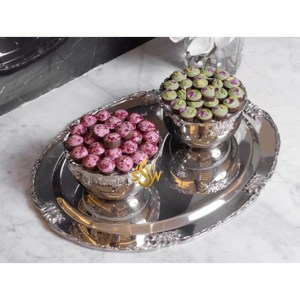 Cuenco de Metal, último diseño, cuencos para servir chocolate y frutas, hecho de acero inoxidable, plato para servir dulces pulido brillante para comedor - Product Image 1