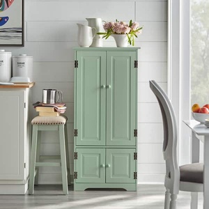 Armoire de rangement classique à deux niveaux avec portes supérieures et inférieures, idéale pour la cuisine, la salle de bain ou le salon - Product Image 5