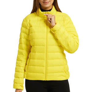 Chaqueta acolchada de manga larga con cremallera frontal de invierno para mujer, chaquetas de moda transpirables de secado rápido de Color sólido para mujer - Product Image 1