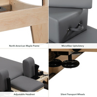Mesin Pilates Reformer Grosir dengan Rangka Kayu Maple Solid, Konstruksi Komersial, untuk Kelas Grup