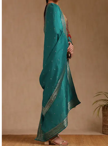 Beautiful <b>Indian</b> & <b>Pakistani</b> <b>Clothing</b> Women viscose silk Women Kurta Dress with Dupatta Multi Colour Regular Fit Outfit - Product Image 6