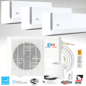 Venta al por Mayor de Mini Split de 28000 BTU, Aire Acondicionado con Bomba de Calor de Tres Zonas, 23.8 SEER, 230V, Sistema sin Ductos con WiFi, Suministro de Fábrica - Product Image 1