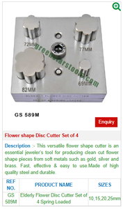 GS 589M Lot de 4 fraises à disque en forme de fleur en acier et en bois Outils et équipements de bijouterie pour établis et moules dans l'industrie - Product Image 2