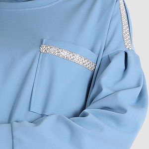 Sudadera con capucha larga colorida para mujer, chándal de Color sólido, Sudadera con capucha para mujer, Sudadera con capucha larga, chándales de mujer musulmana para niñas - Product Image 3