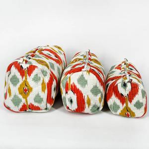 Pochette en coton matelassé vintage fait à la main fermeture à glissière Durable résistant à l'eau organisateur de maquillage de voyage écologique grand étui - Product Image 4