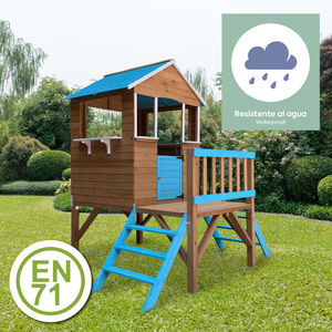 Casa Infantil de 2 Pisos ROBINCOOL MELODY BLUE 198x170x197CM KNH1003 Estructura de Juego al Aire Libre para Niños - Product Image 5
