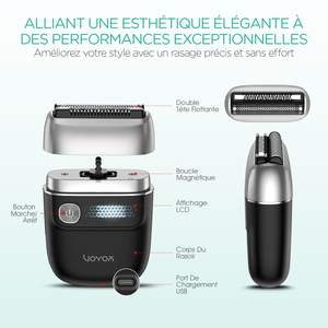 Mini Afeitadora Eléctrica Portátil Recargable por USB para Hombre, Plateada, con Doble Cuchilla Rotatoria, Resistente al Agua y Lavable para el Rostro - Product Image 1
