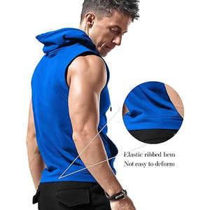 High Quality Custom Gym <b>Sleeveless</b> <b>Hoodie</b> Winter Workout Stylish Cotton Cropped <b>Men</b> Women Breathable Cheap Price - Product Image 3