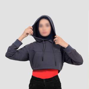 Vente en gros Sweats à capuche pour femmes en tricot surdimensionné avec logo personnalisé pour dames avec cordon de serrage Style islamique hiver régulier imprimé brodé - Product Image 1
