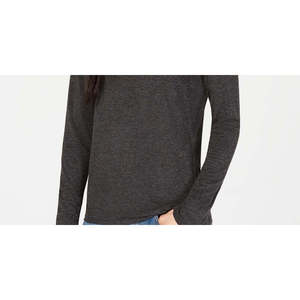 เสื้อคอกลมแขนยาวลำลองสำหรับผู้หญิงวีคเอดเอมาร์ก้าสีเทาเข้มไซส์ใหญ่ - Product Image 3