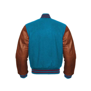 Chaqueta con letras de algodón de dos tonos personalizada unisex, chaqueta con cuello levantado, estilo universitario, moda de invierno, chaqueta de béisbol para hombres - Product Image 2