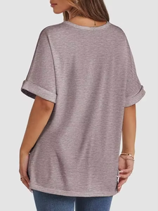 Camiseta de entrenamiento de gran tamaño personalizada para mujer, corte holgado, 50% algodón, 25% poliéster, mezcla de seda 25% para ejercicio de verano, impresión Digital - Product Image 2