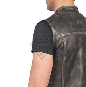 Chaleco de cuero transpirable para motociclistas, ropa exterior sin mangas para moda urbana, viajes y conducción, chalecos de cuero para motociclistas para hombre - Product Image 4