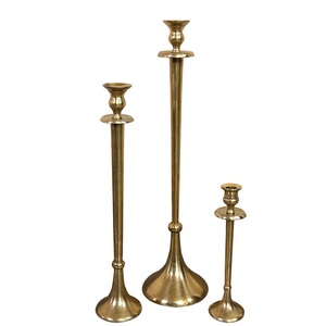 High Demand <b>Gold</b> Plated Candle Stands Set of 3 With Different Sizes <b>Party</b> <b>Decorate</b> Wholesale Price New Candle Holder Stands - Product Image 1