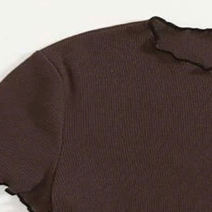 Camiseta recortada Vintage teñida lavada de algodón con logotipo personalizado de alta calidad, camisetas de manga corta para mujer - Product Image 6