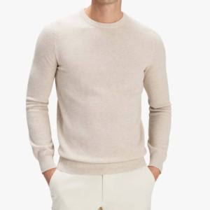 Polo en tricot minimaliste à forte demande pour hommes, pull décontracté à manches longues et doux en beige - Product Image 6