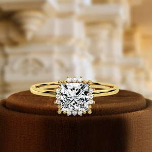 Bijoux fins personnalisés Eternal Glow Bague de fiançailles et de mariage en or massif 14K et 18K pour les femmes avec un diamant comme pierre principale - Product Image 5