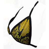 Ensemble de lingerie sexy pour femmes en 2 pièces Décoration en cristal Bretelles souples et flexibles Micro soutien-gorge Grande taille Imprimé animal Respirant Dos nu