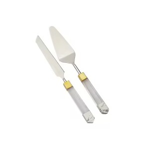 Ensemble d'outils de gâteau en métal de conception Unique de qualité standard avec ensemble de 2 serveur de gâteau et couteau pour le gâteau d'utilisation de table de conception moderne de luxe - Product Image 3